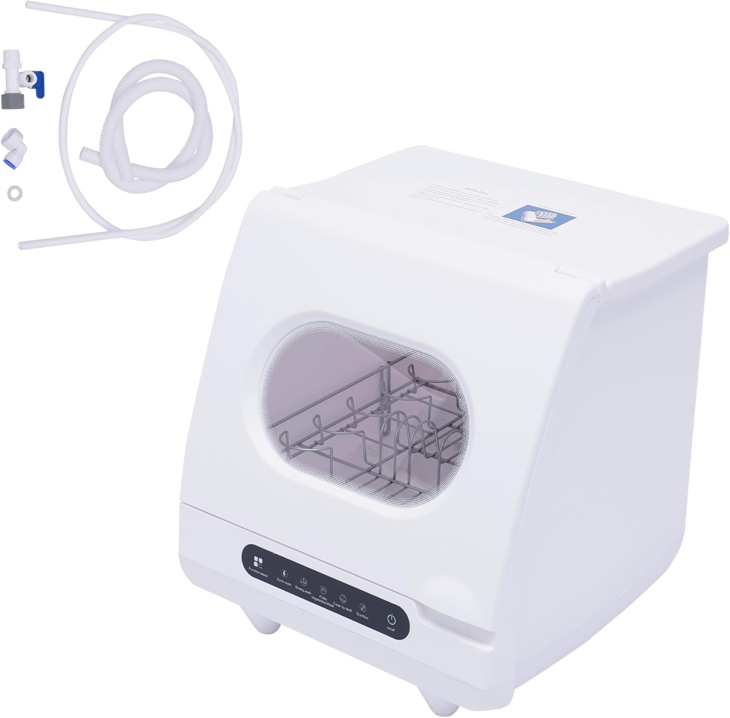 1200W Countertop Dishwasher with Built in Tank Portable Dishwasher Machine with 5 Washing Programs & 360° Spray Arms