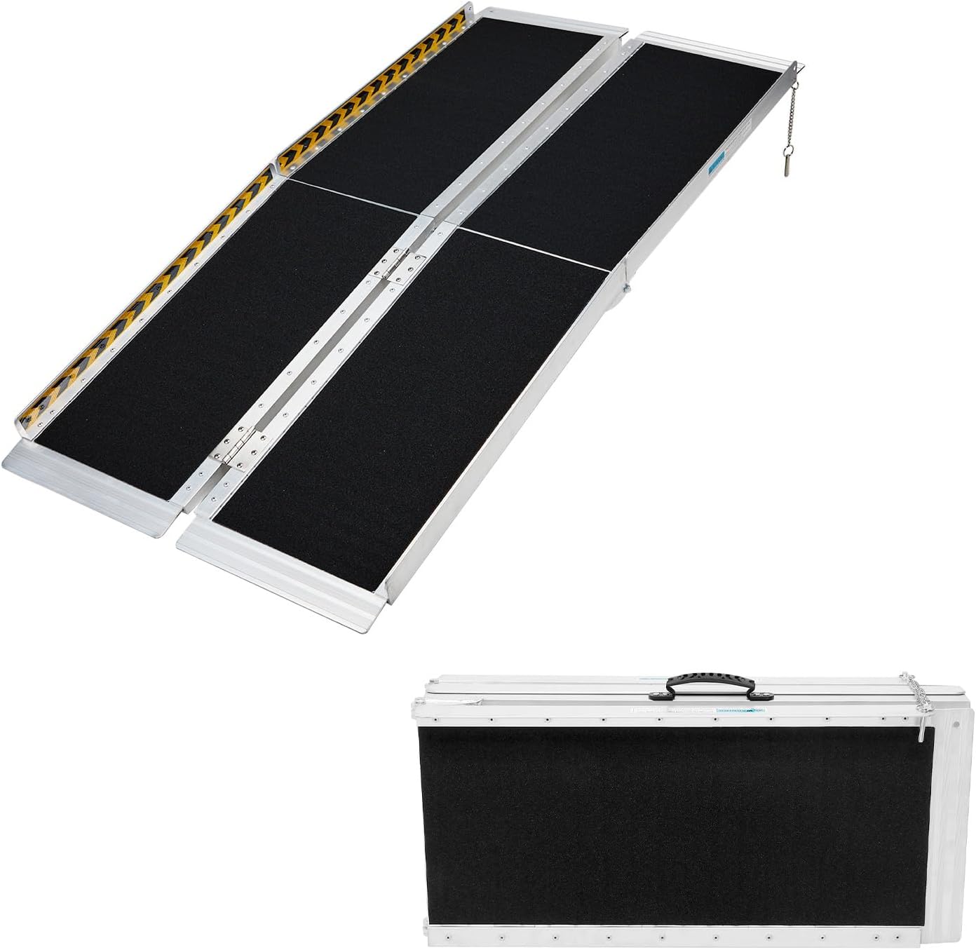 AutoForever Portable Wheelchair Ramp 5FT Non-Slip Aluminum Folding Handicap Ramp Door Threshold Wheelchair Ramps for Home Wheel Chair Ramp for Home