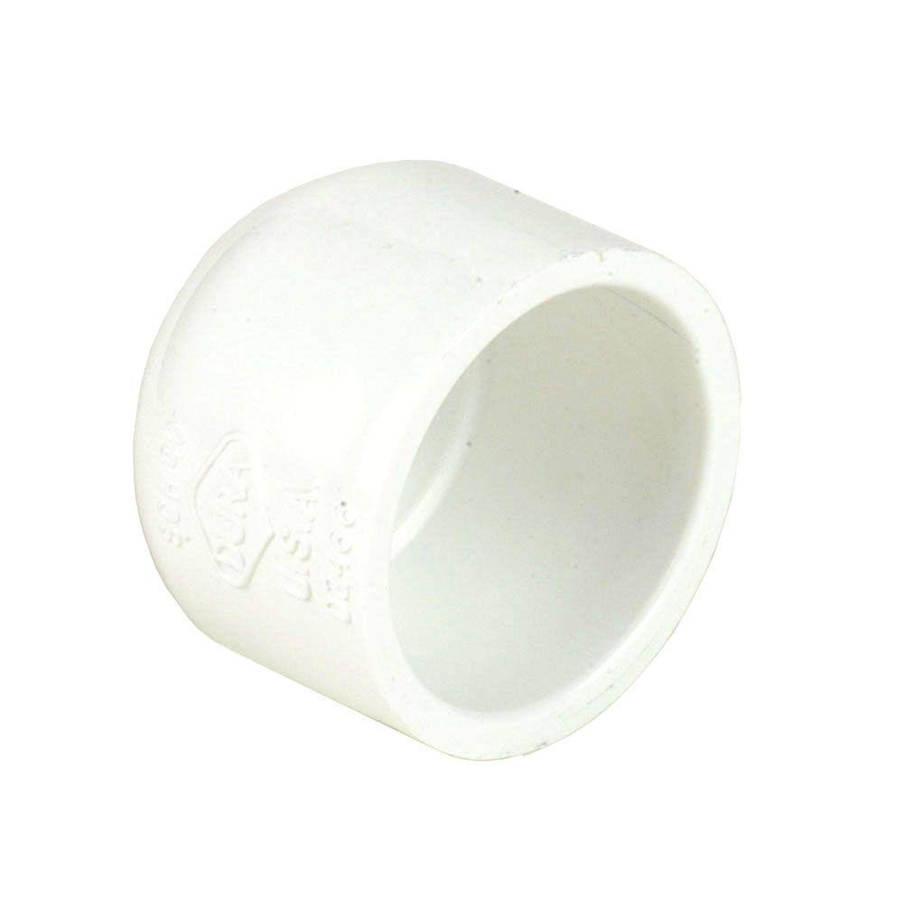 Dura 12 in. Schedule 40 PVC Slip Cap, White 447-120