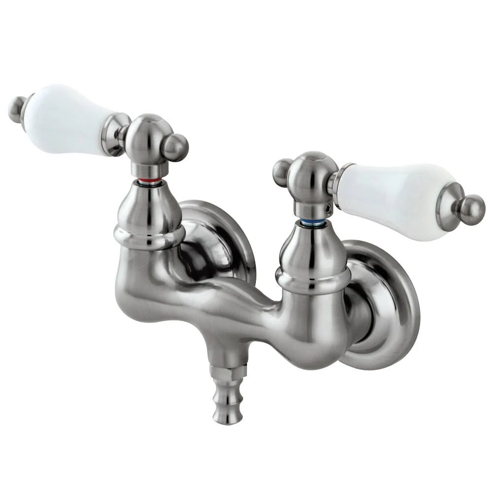 Kingston Brass Vintage 3-3/8x22 Wall Mount Clawfoot Tub Filler - Satin Nickel CC35T8