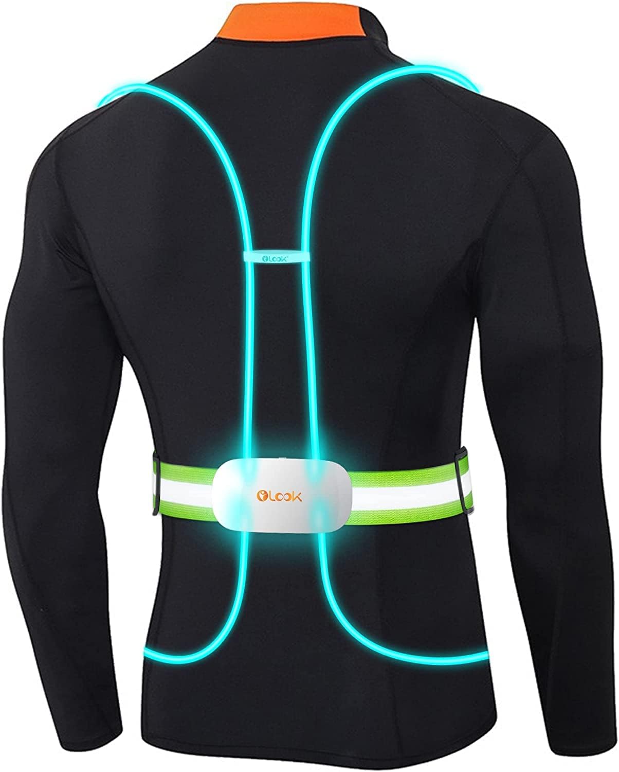 High Visibility LED Light Up Vest with Running Light, 360° Reflective Safety Gear for Night Running, Cycling, Joggers, Rechargeable and Waterproof