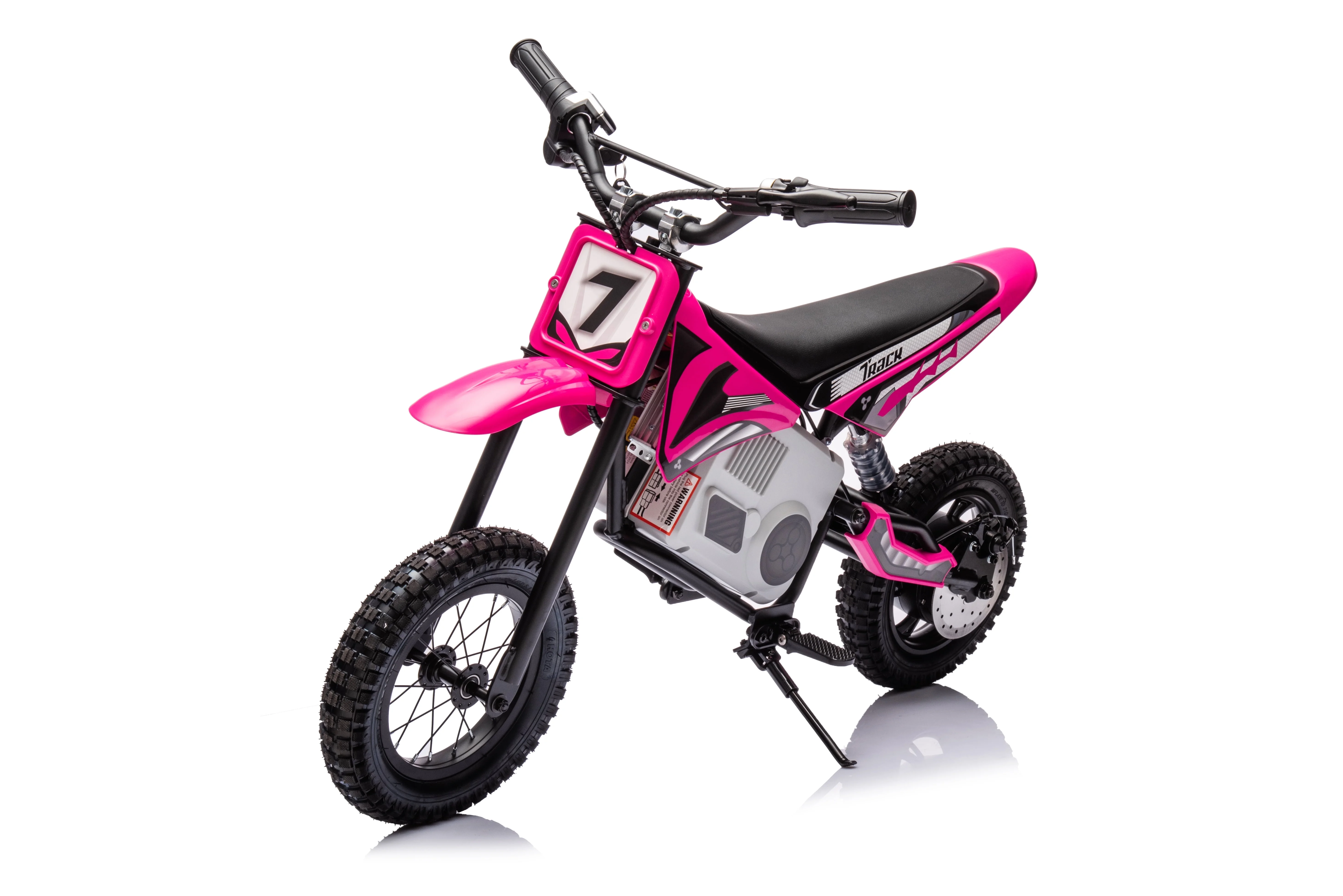 BISHE 24V Advanced Electric Dirt Pink Bike for Age 6+ Up to 50 Minutes Continuous Ride Time, Electric Motocross Hand-Operated Dual Brakes