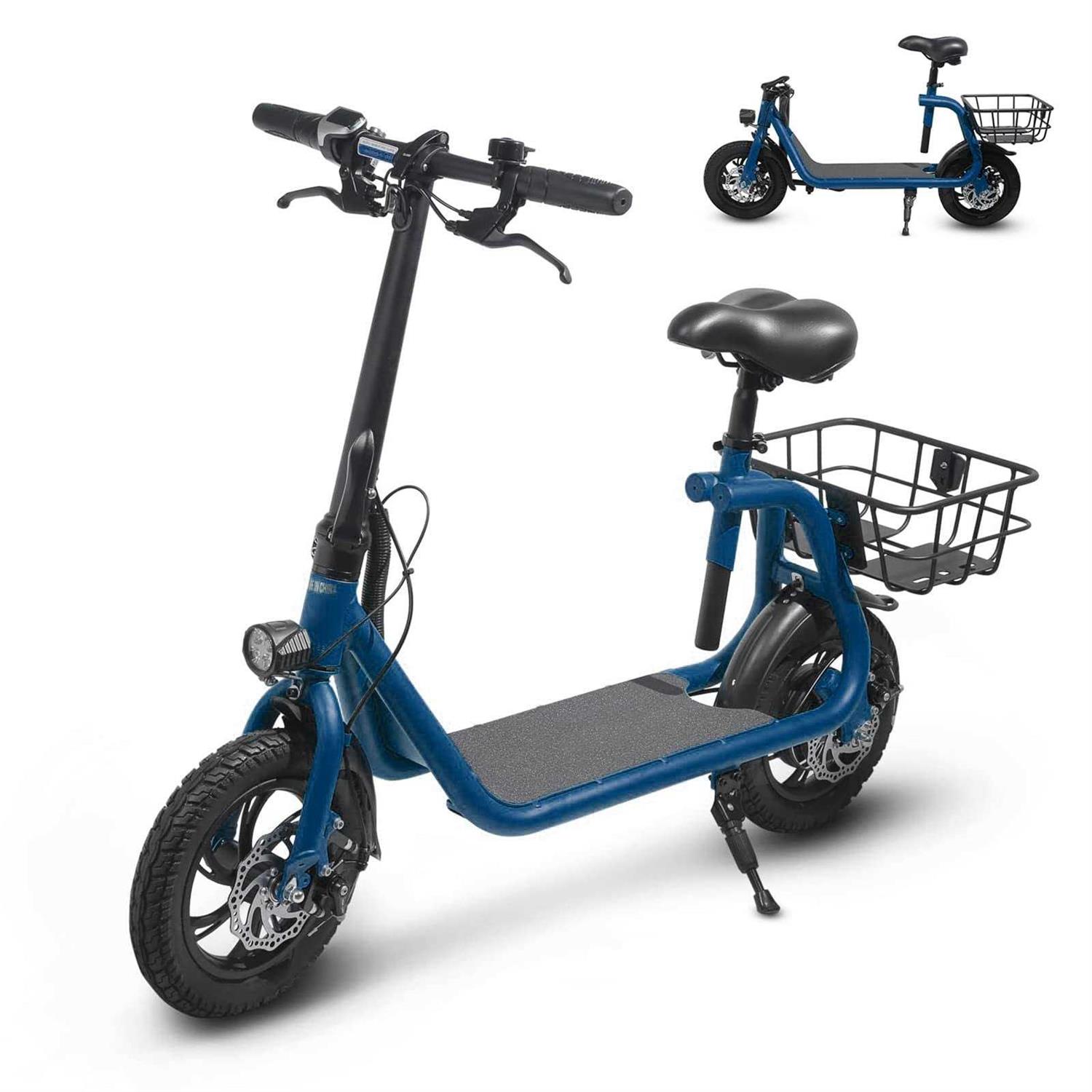 SEHOMY Electric Scooter Adults with Seat Portable Scooters for Adults 15.5mph Lightweight - Sports Supplies Online Store