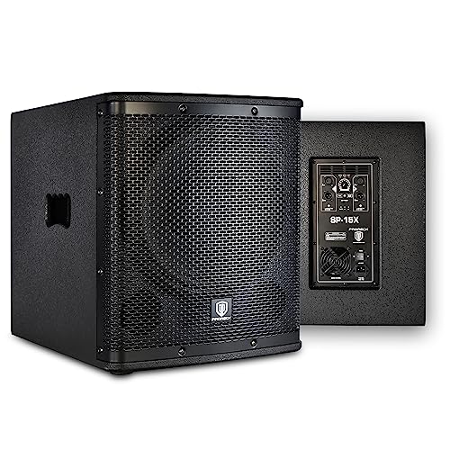 PRORECK SP-15X Active Powered PA DJ Subwoofer Cabinet 15 inch 2000W P.M.P.O with Class-D Amplifier,3 DSP Presets-Monitor, Bass Reinforcement, Black