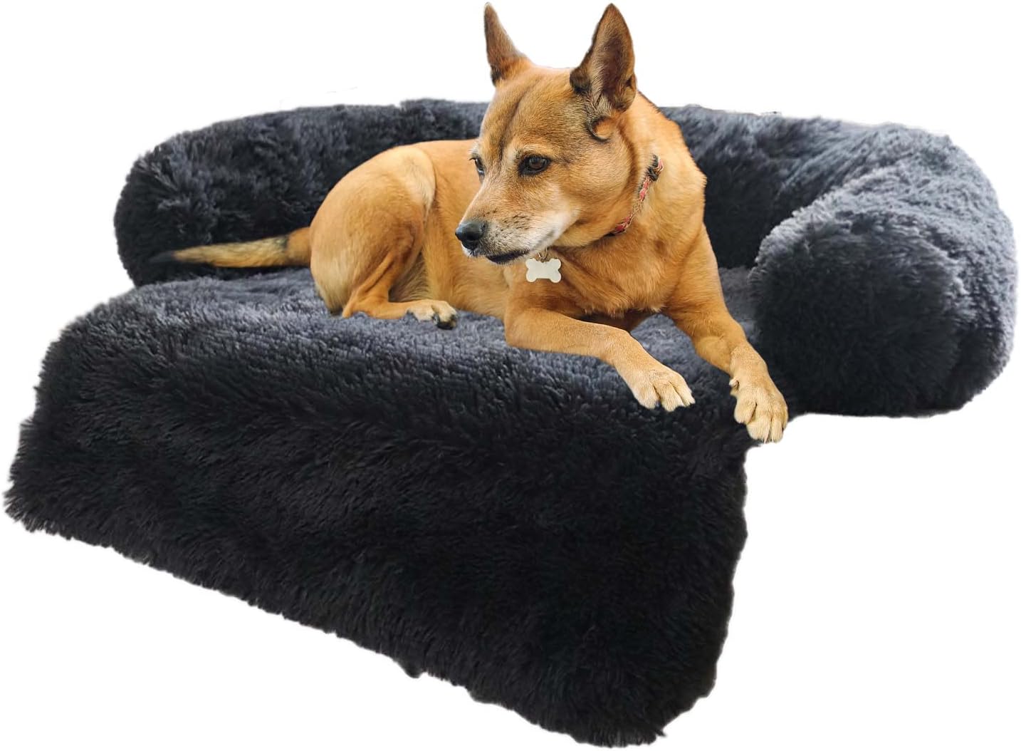 Plush Calming Dog Bed, Couch pet Bed for Furniture Protector, Dog Sofa Bed Washable for Large Medium Small Dogs and Cats