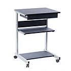 Techni Mobili Rolling Laptop Desk with Storage in Graphite, Rolling on Casters Easy Storage in The Dorm or Home