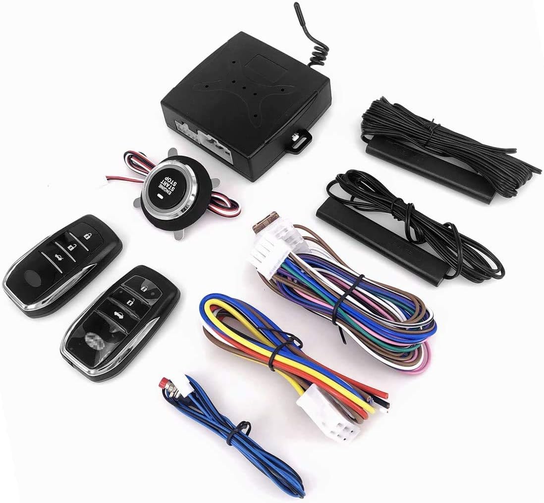 3T6B Passive Keyless Entry System for Toyota Only, PKE Engine Starter Push Button Vehicles Start/Stop Kit Safe Lock with 2 Smart Key Pack of 2