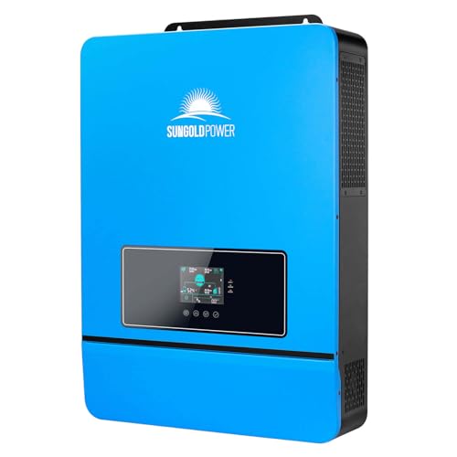 SUNGOLDPOWER 8000W 48V Solar Inverter, Built-in 2 MPPT Solar Controllers, Max 200A Battery Charging, AC Input/Output 120V/240V(settable)