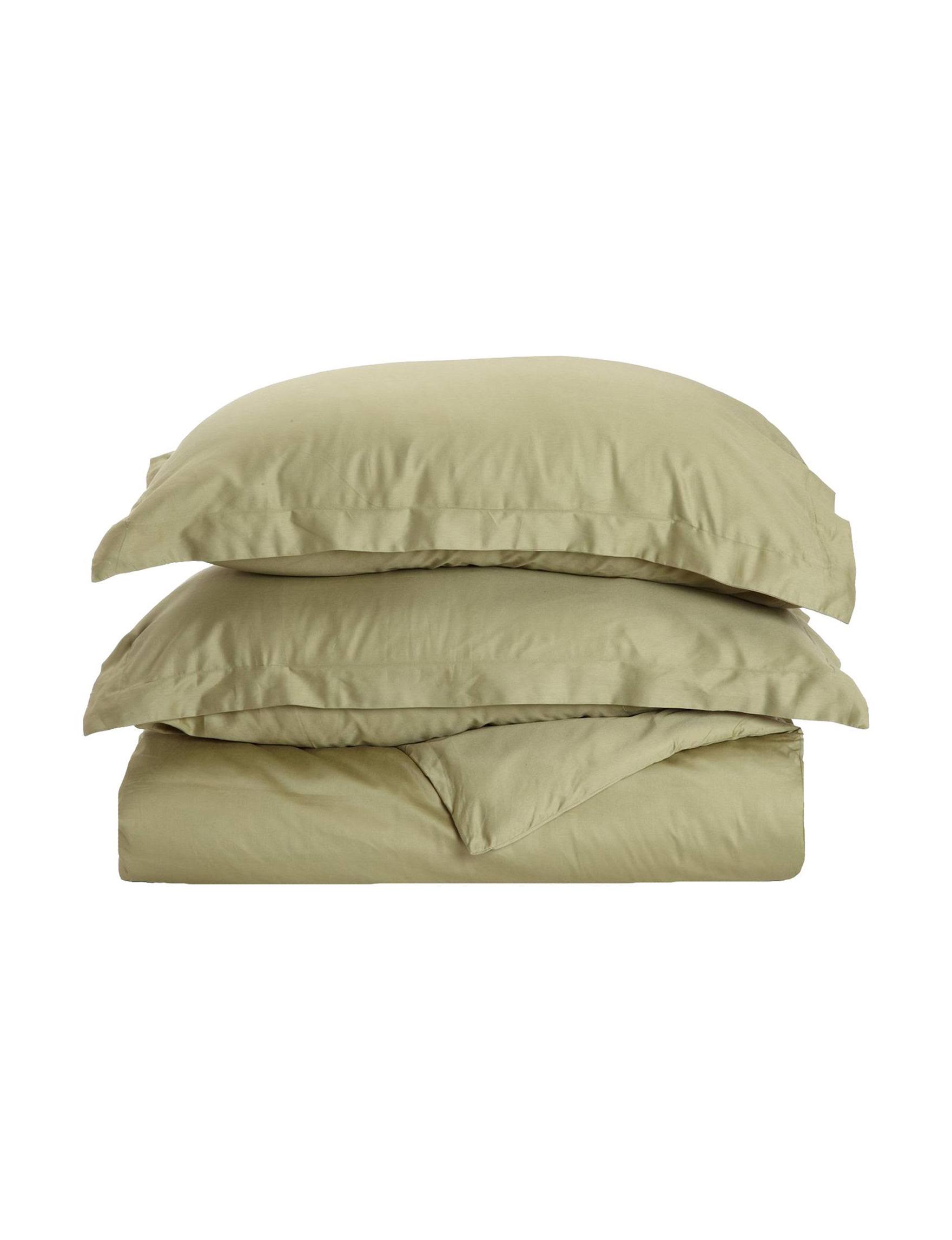 Superior 300 Thread Count Cotton Solid Duvet Cover Set Sage Other King/California King Green