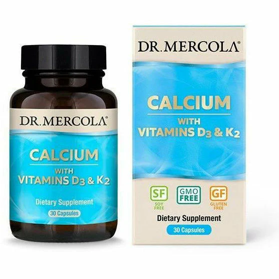 Calcium with Vitamins D3 & K2 30 caps by Dr. Mercola - Kansas Nuitrition - HNZSDS