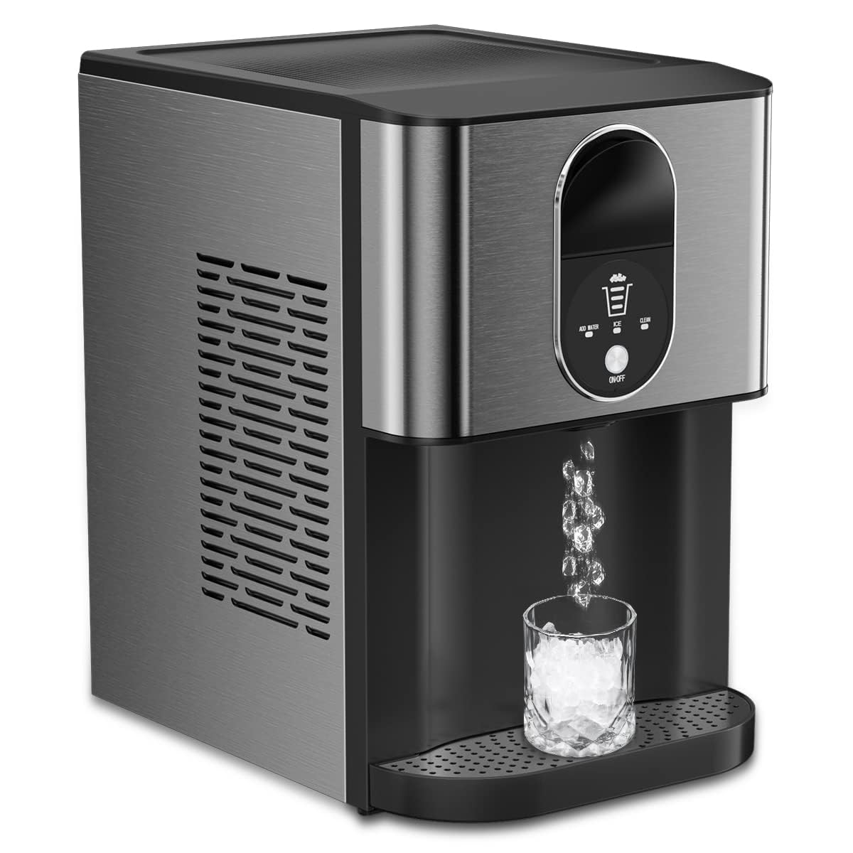 Kndko Nugget Ice Maker,Self Dispensing Pellet Ice Maker,44lbs/24H, Self Cleaning Ice Maker,3.3lbs Ice Storage,Nugget Ice Maker Dispenser