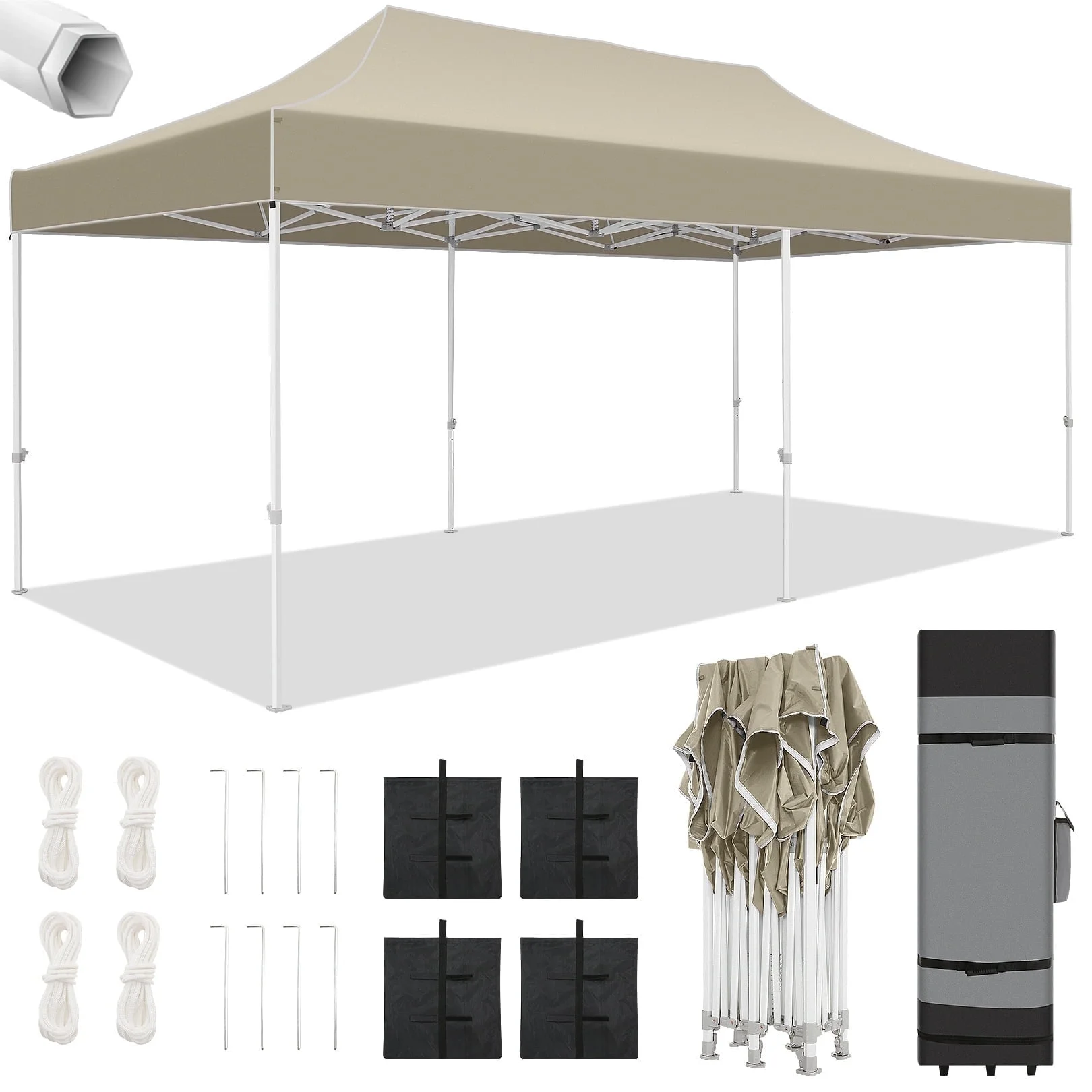 SANOPY 10x20 Pop up Canopy Tent Heavy Duty Party Tent Easy Set-up Instant Commercial Folding Outdoor Waterproof & UV 50+ Party Wedding Gazebo