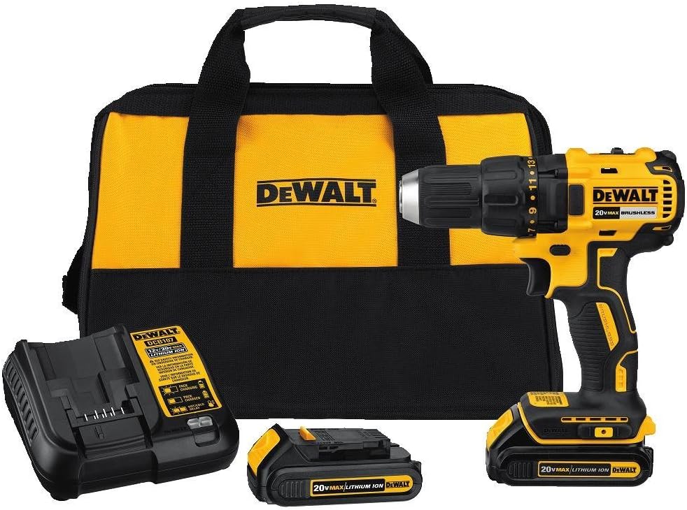 DEWALT 20V MAX* Cordless Drill / Driver Kit, Compact, Brushless (DCD777C2)
