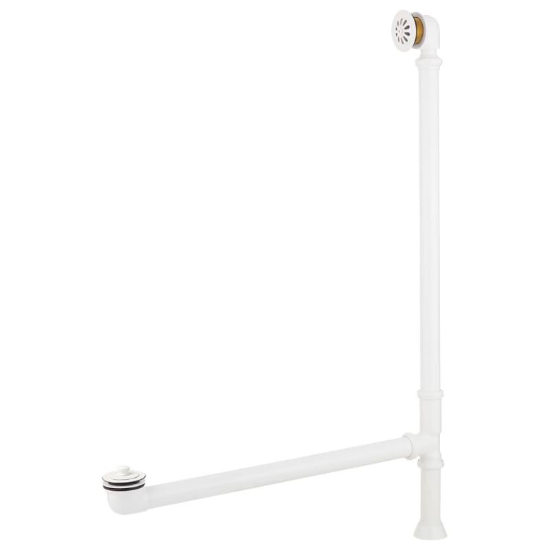 Signature Hardware 946576-13125 Lift and Turn Tub Drain with Swivel Head and Daisy Wheel Overflow - 1-5/16x22 Thread White Powde