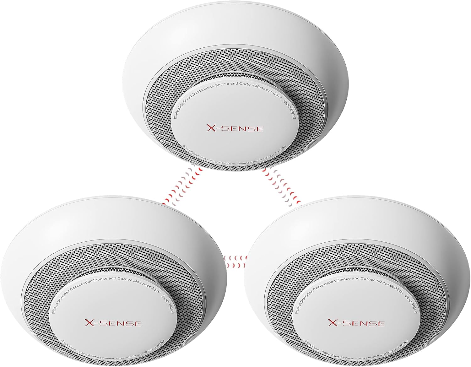 X-Sense 10 Years Battery Wireless Interconnected Combination Smoke and Carbon Monoxide Detector Alarm with Over 820 ft Transmission Range