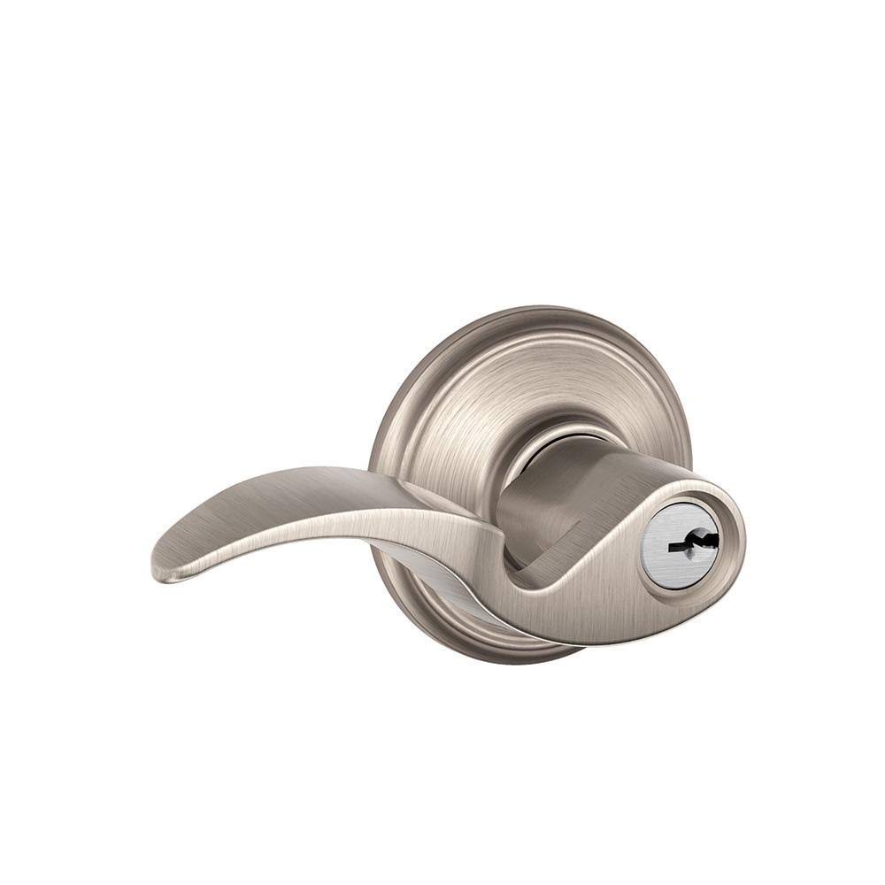Schlage F51A Ava 619 Avanti Lever Keyed Entry - Satin Nickel