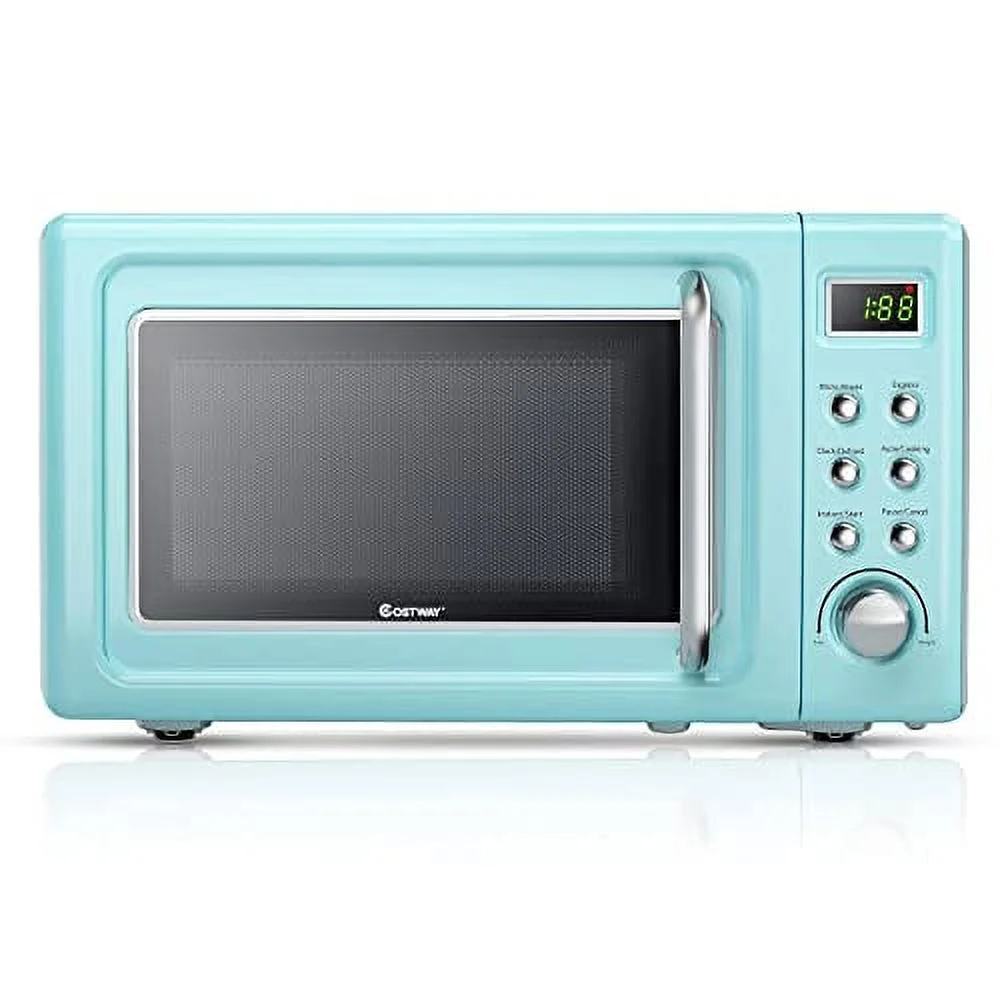 ARLIME Small Microwave, 0.7Cu.ft 700 Watt Countertop Microwave with 5 Micro Power Defrost & Auto Cooking Function, Stainless Steel Interior
