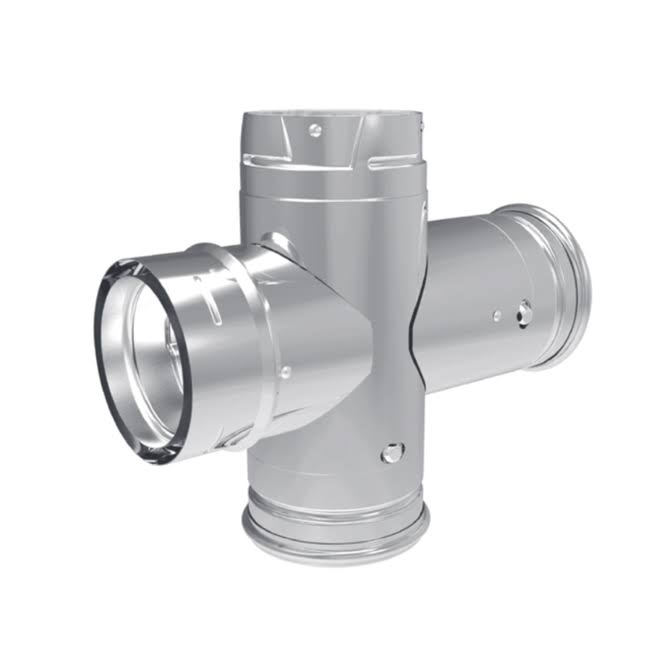 Dura Vent 4PVP-DBT1 4 in. Dia. Pellet Vent Pro Double Tee with Clean-Out Tee Cap