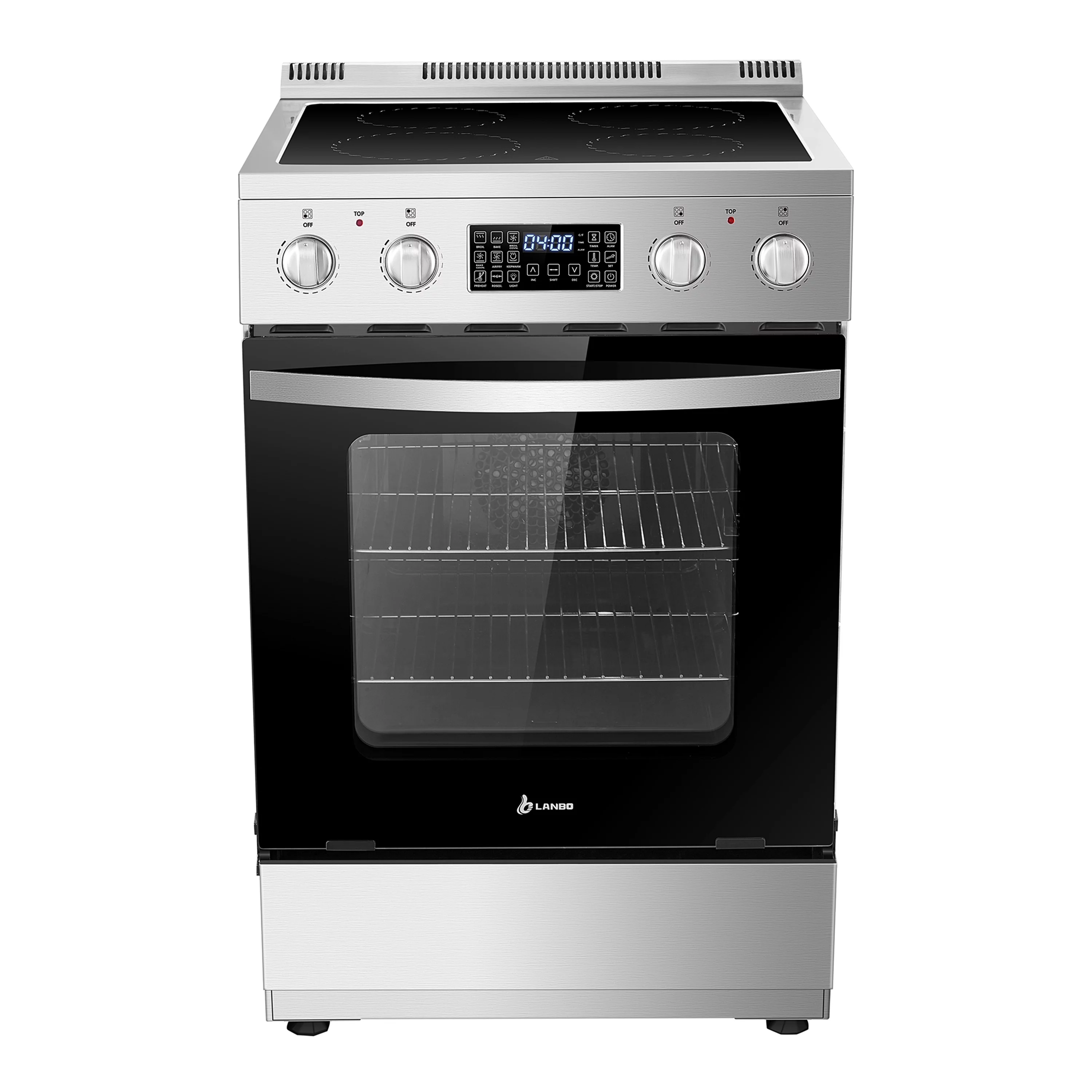 Lanbo 24 inch 2.9 Cu.ft Freestanding Electric Range with Air Fry, Rotisserie and  Convection Oven