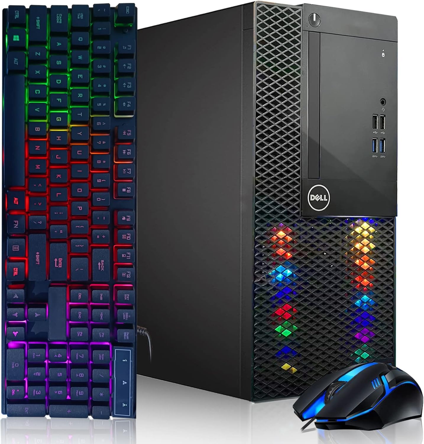 Dell RGB Gaming PC Desktop Computer - Intel Quad I5-7500 up to 3.8GHz, GeForce GTX 1660 Super 6G, 16GB DDR4 Memory, 256G SSD + 3TB