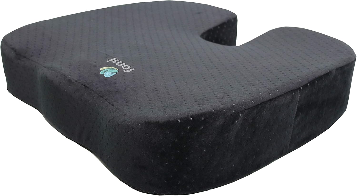 FOMI Extra Thick Firm Coccyx Orthopedic Memory Foam Seat Cushion | Black Large Cushion for Car or Truck Seat, Office Chair