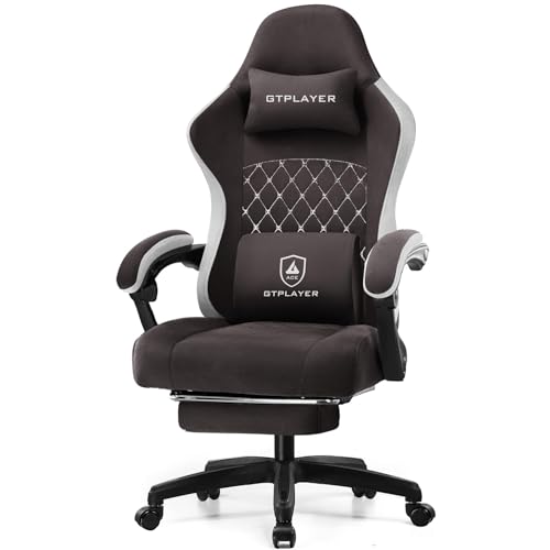 GTPLAYER Gaming Chair, Computer Office Chair with Pocket Spring Cushion, Linkage Armrests and Footrest