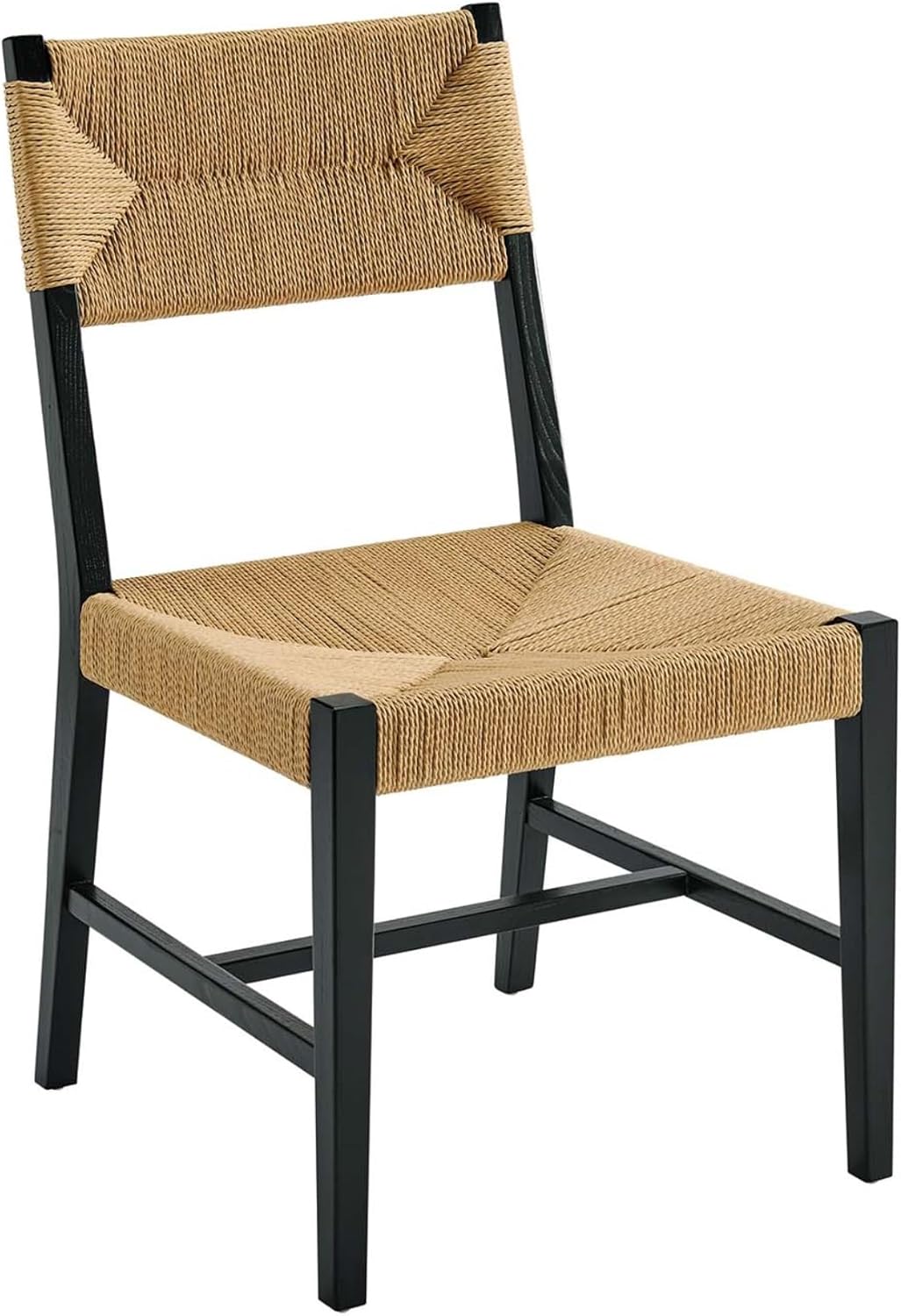 Ergode Dining Side Chair - Farmhouse Style, Woven Paper Rope Backrest & Seat, Sturdy Elm Wood Frame, 330 lbs Weight Capacity