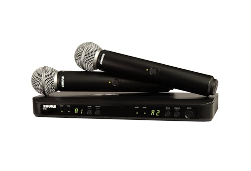 Shure BLX288/SM58 UHF Wireless Microphone System - Perfect for Church, Karaoke, Vocals - 14-Hour Battery Life