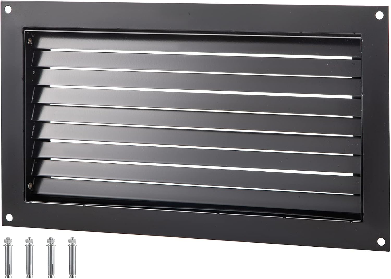 VEVOR Foundation Flood Vent, 8" Height x 16" Width Flood Vent, to Reduce Foundation Damage and Flood Risk, Black, Wall Mounted Flood Vent