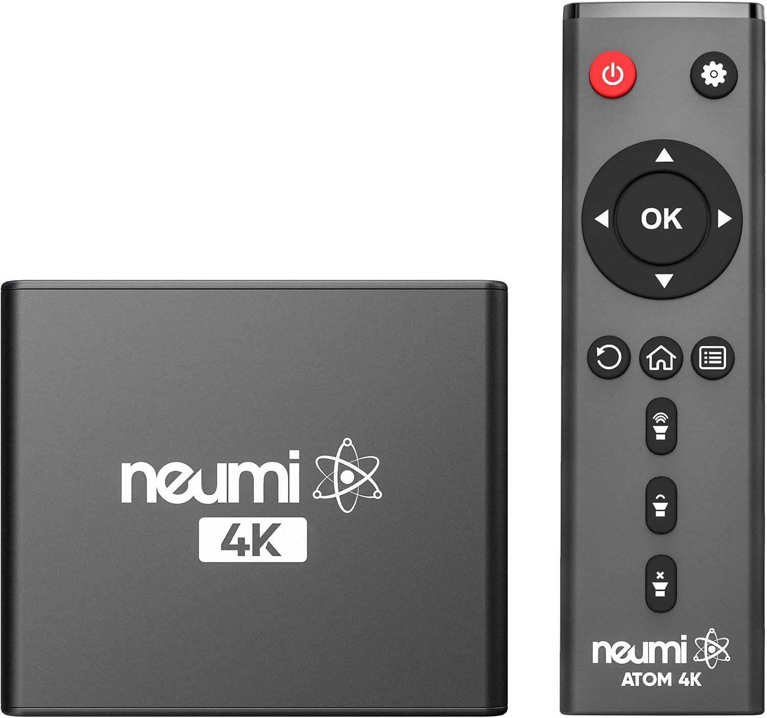NEUMI Atom 4K Ultra-HD Digital Media Player for USB Drives and SD Cards - Plays 4K/UHD 60fps Videos, HEVC/H.265, HDMI and Analog AV