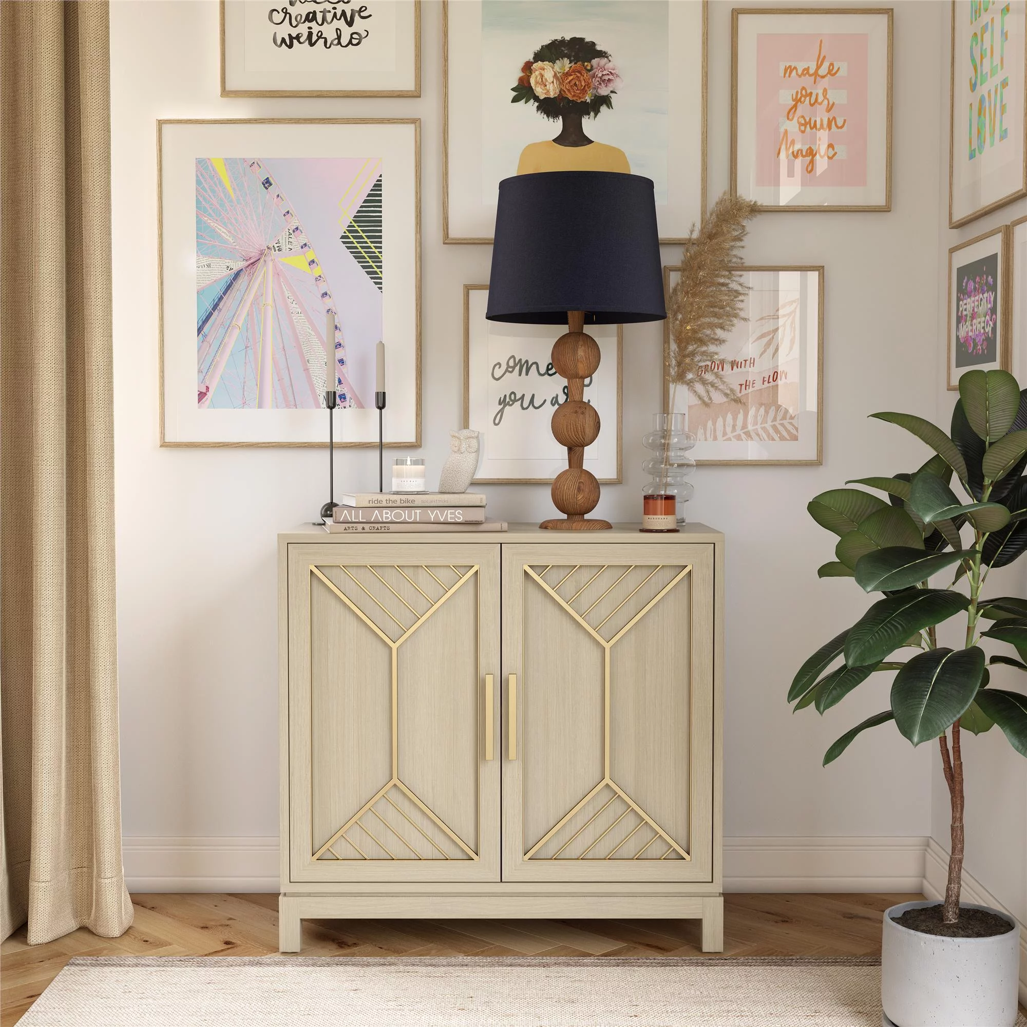 Mr. Kate Neely Accent Cabinet, Pale Oak