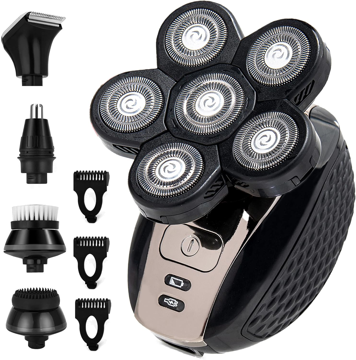 AidallsWellup AW Men’s 5-in-1 Electric Head Shaver for Bald Men - Head Shaver for Men - Anti-Pinch - Ergonomic Design