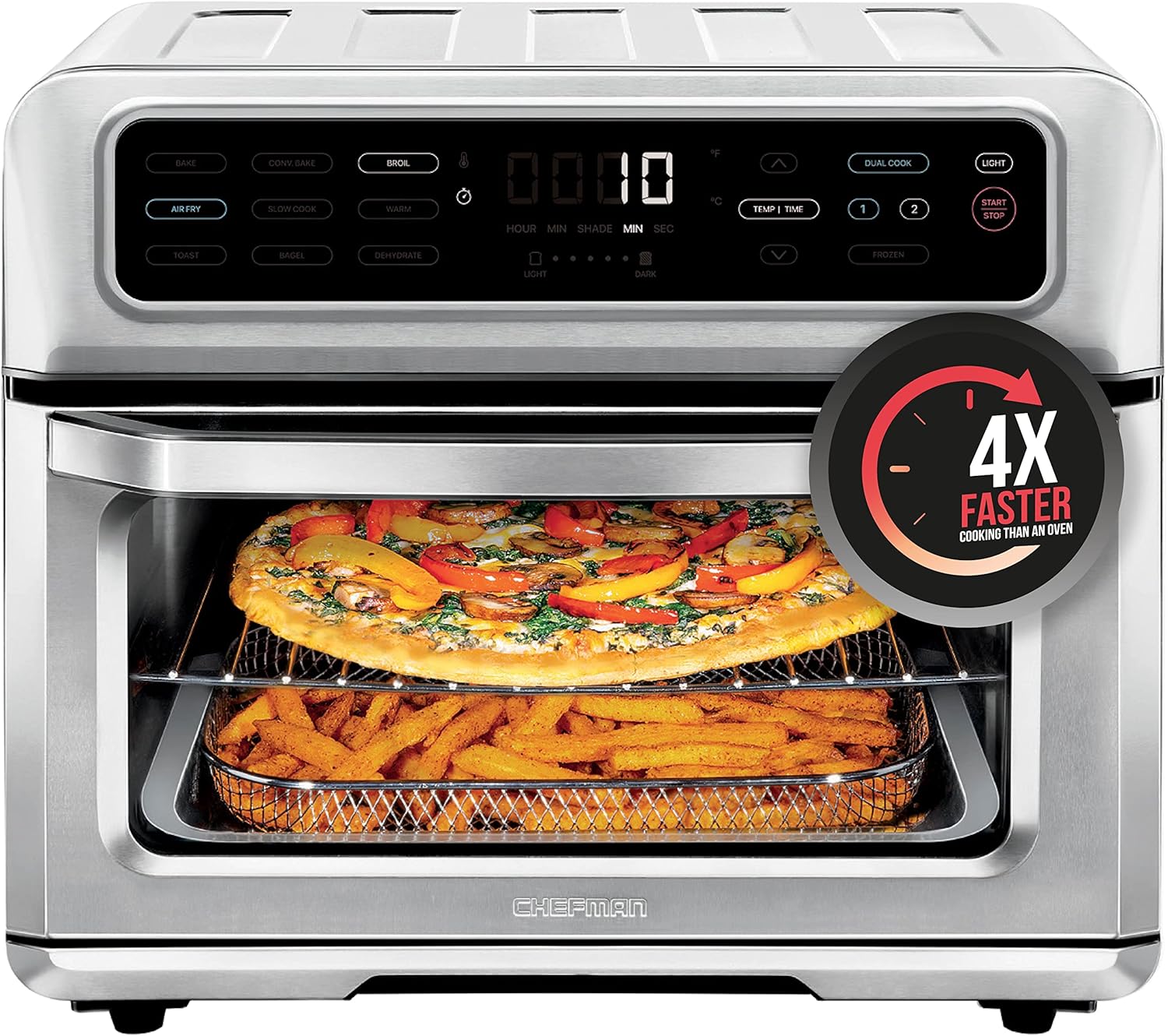CHEFMAN Air Fryer Toaster Oven XL 20L, Healthy Cooking & User Friendly, Countertop Convection Bake & Broil, 9 Cooking Functions
