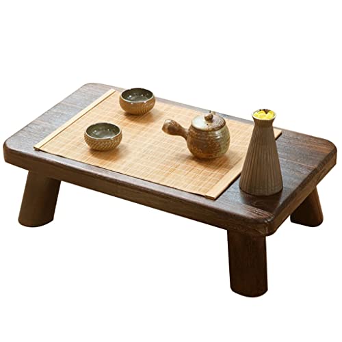 End Tables Japanese Altar Table, Tatami Chabudai Puja Table,Paulownia Wood Low Coffee Table for Living Room, Bedroom (Color : Brown
