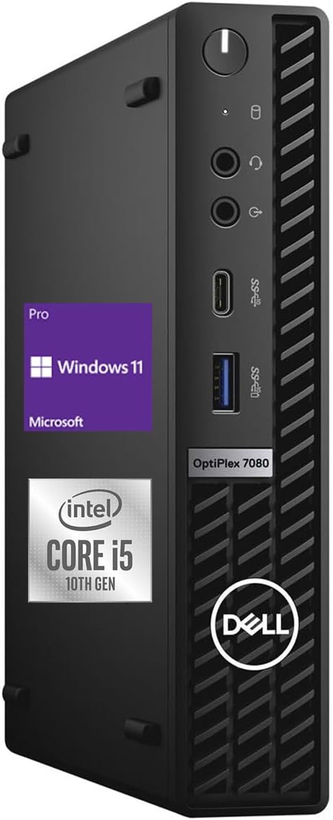 2021 Newest Dell OptiPlex 3080 Micro Form Factor Business Desktop, Intel Core i5-10500T, 16GB DDR4 RAM, 512GB SSD, WiFi, HDMI, Bluetooth
