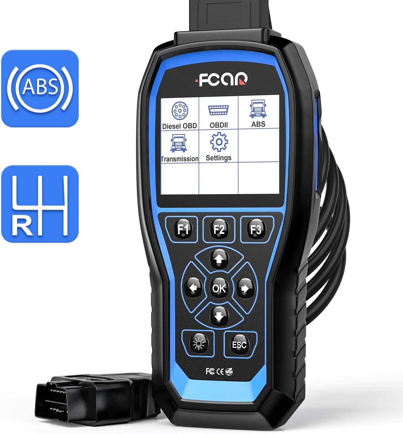 FCAR F507 Heavy Duty Truck Scanner, 2 in 1 Car OBD2 Scanner&HD Truck Scan Tool