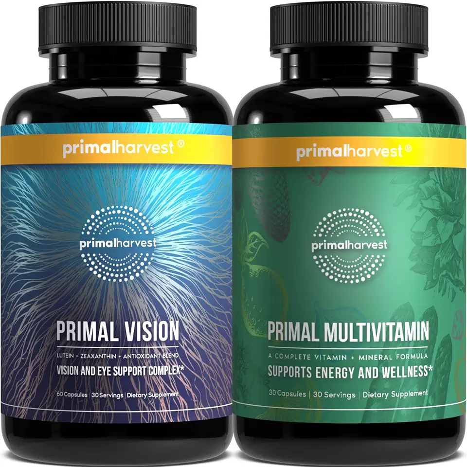 Primal Harvest Multivitamin & Primal Vision – Complete Support for Daily Wellness & Eye Health with Essential Vitamins & Nutrients