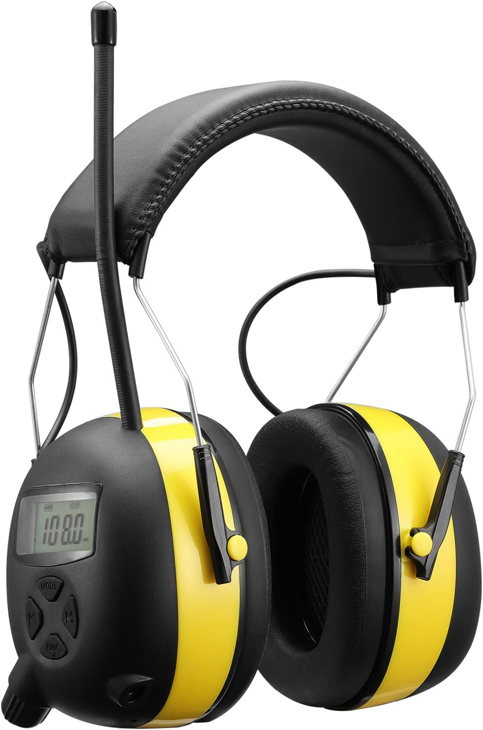 Smoostart Am/Fm Radio Hearing Protector, Noise Reduction Safety Ear Muffs, 30db Noise Cancelling Ear Protection with Digital Display for Mowing