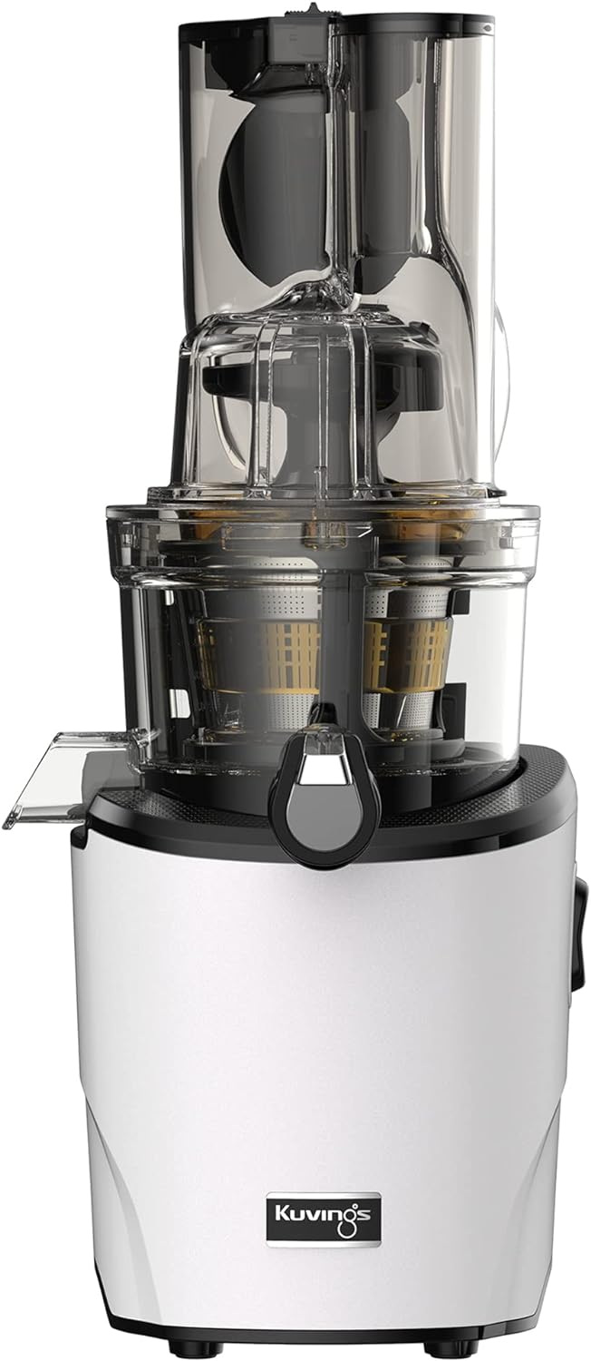 Kuvings Whole Slow Juicer REVO830W Cold Press Masticating Juicer Machine | Extra Wide 88mm & 48mm Food Chutes | Quiet Strong Motor Auto-Cut Fruits &