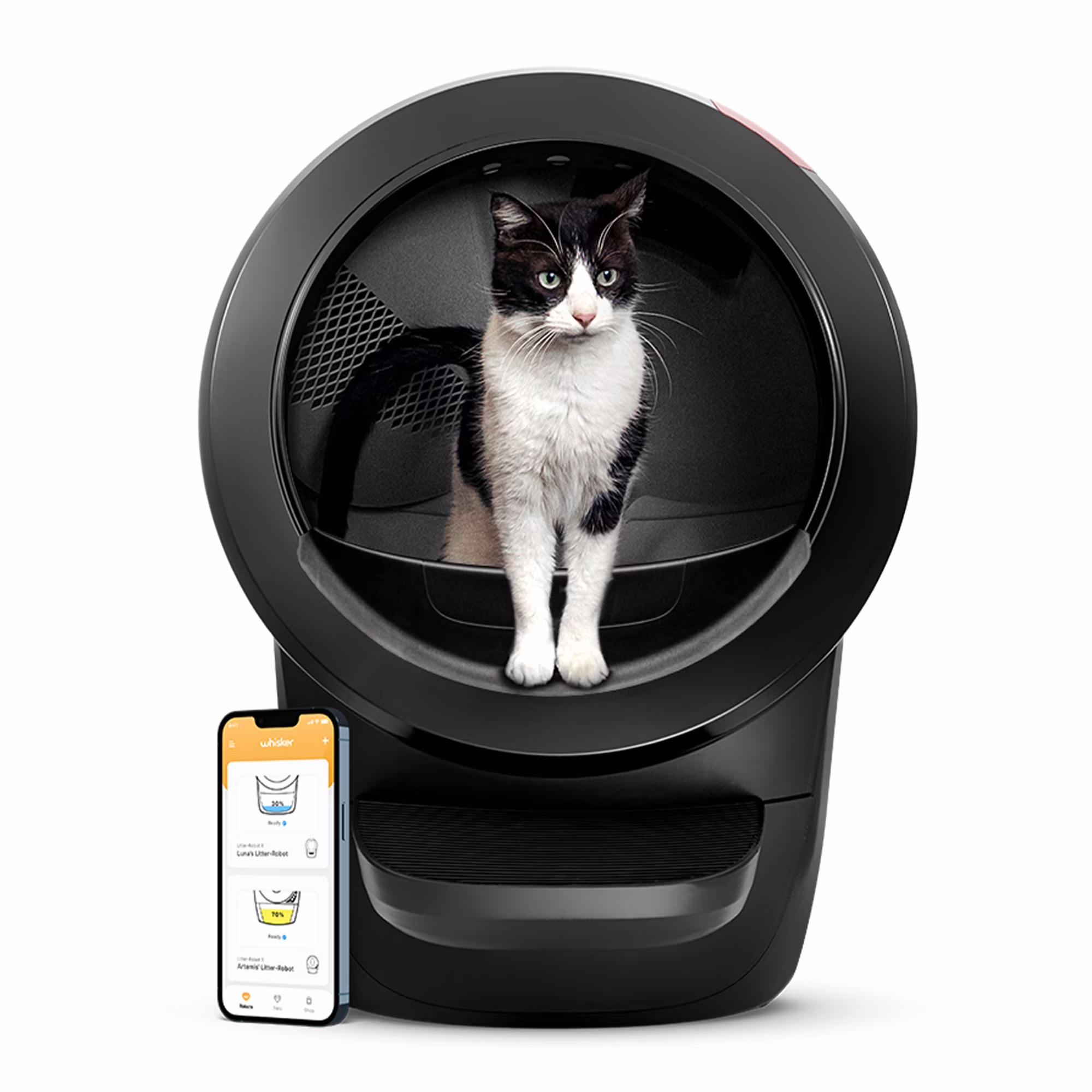 Litter-Robot 4 Automatic Self-Cleaning Cat Litter Box with Step, Black