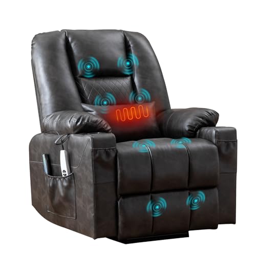 Power Lift Recliner Chair with Massage and Heat- Electric Recliners Chair for Elderly & Adult Ergonomic Single Lounge Sofa Home Theater Seating with