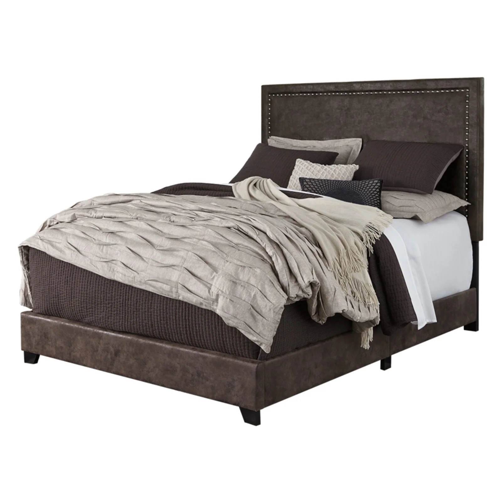 Signature Design by Ashley Dolante Nailhead Upholstered Low Profile Bed