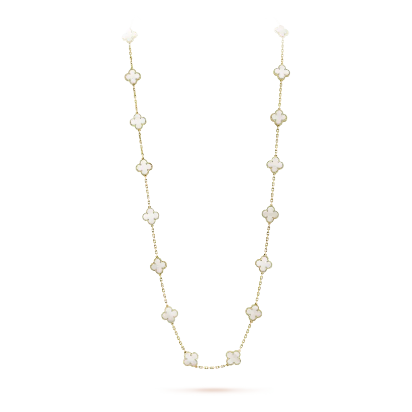 Vintage Alhambra Long Necklace, 20 Charms