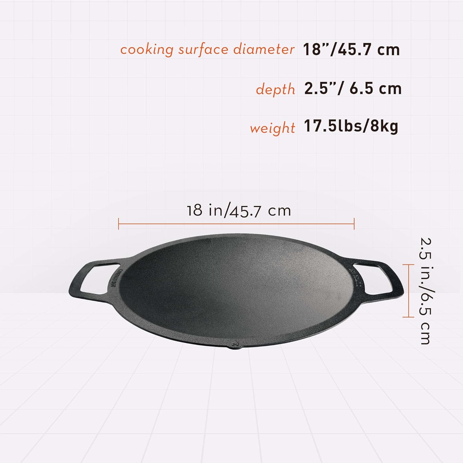 Solo Stove Large Cast Iron Wok Top, Stir Fry Pan, Cooktop for Bonfire and Yukon fire pit, Fireplace accessory, Cooking surface: 18, Depth: 2.5