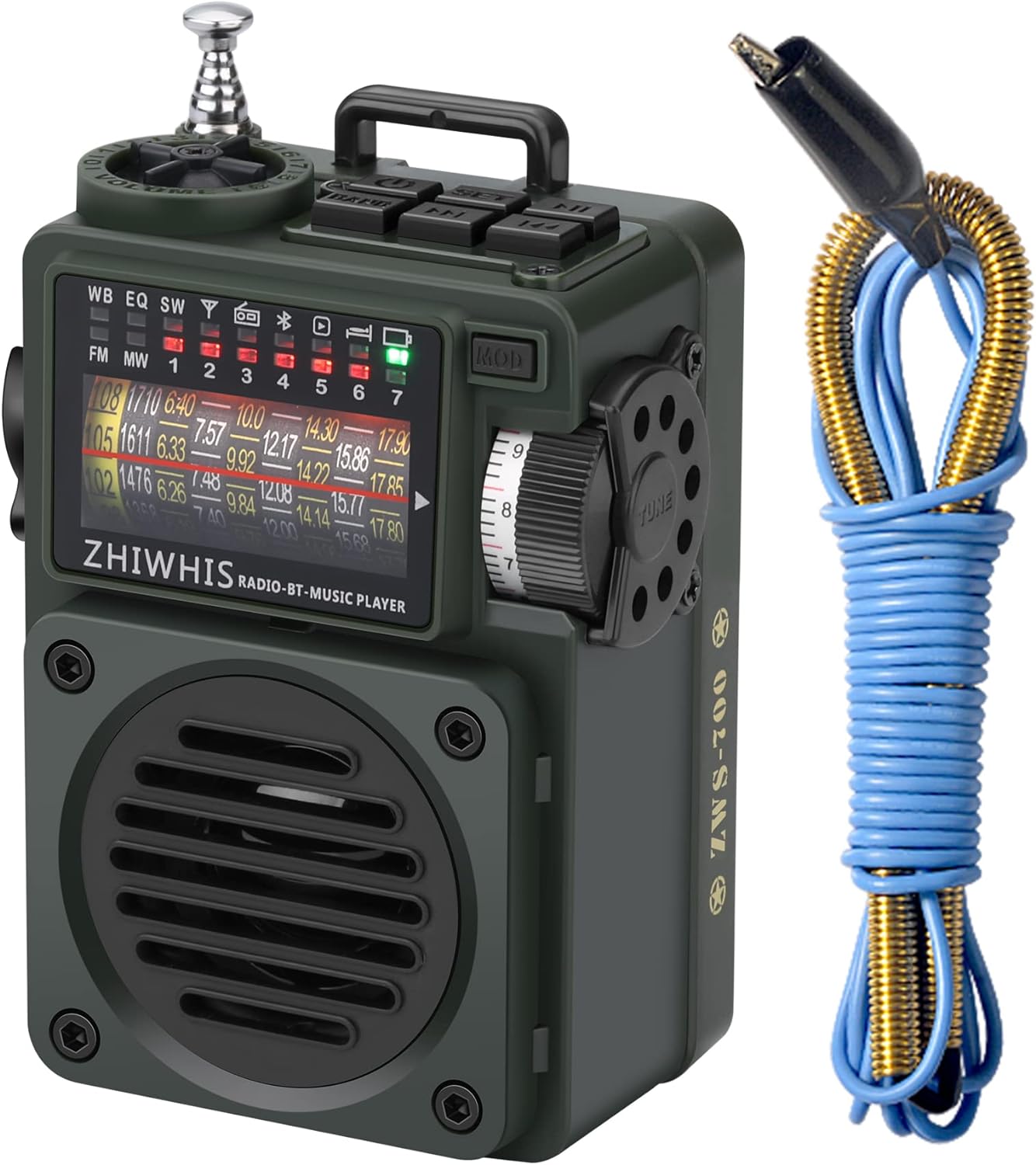 ZHIWHIS Bluetooth Speakers, Portable Radio with Sleep Timer, Weather AM FM Shortwave Radios with Best Sound, Retro Analog Tuner with Preset