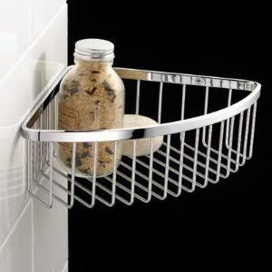 Samuel Heath N7905-CP Corner Shower Basket - Large in Chrome Plated