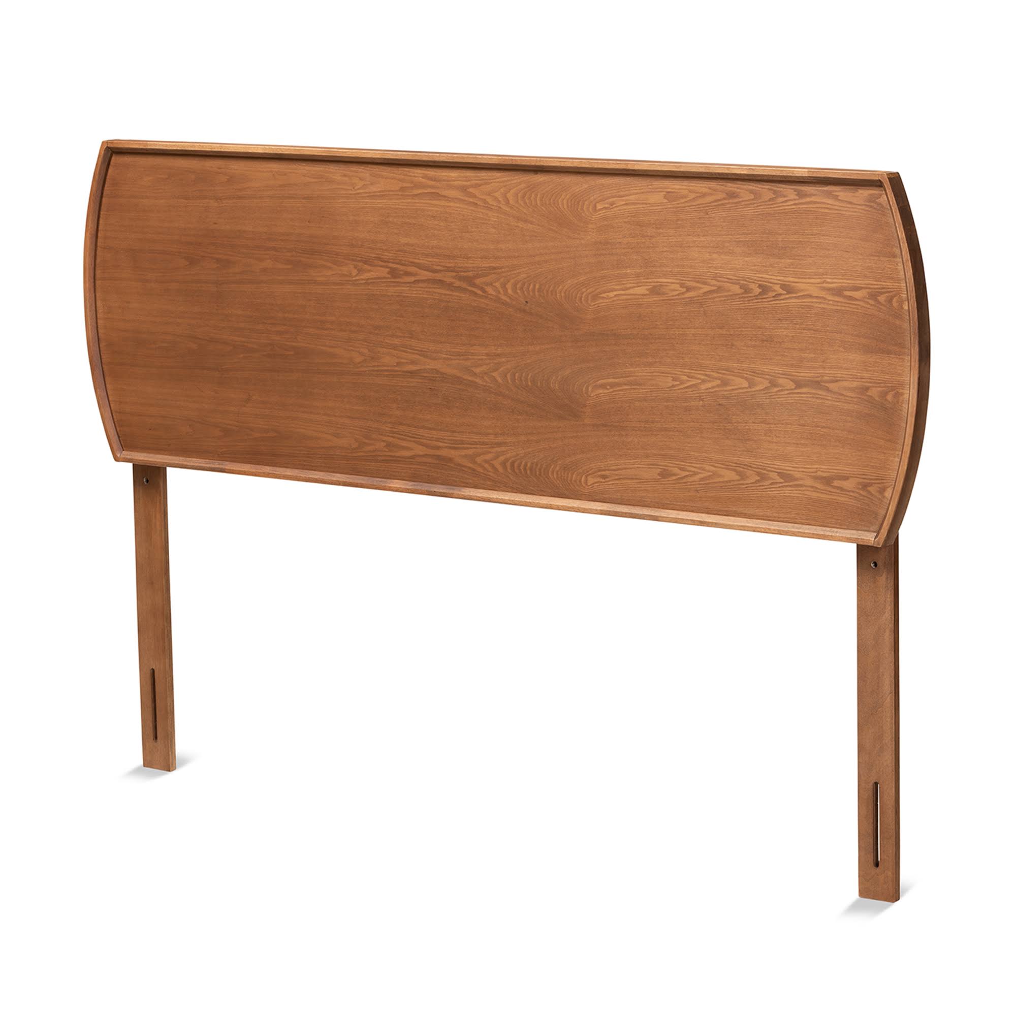 Baxton Studio Laurien Mid-Century Modern Ash Walnut Finished Wood King Size Headboard