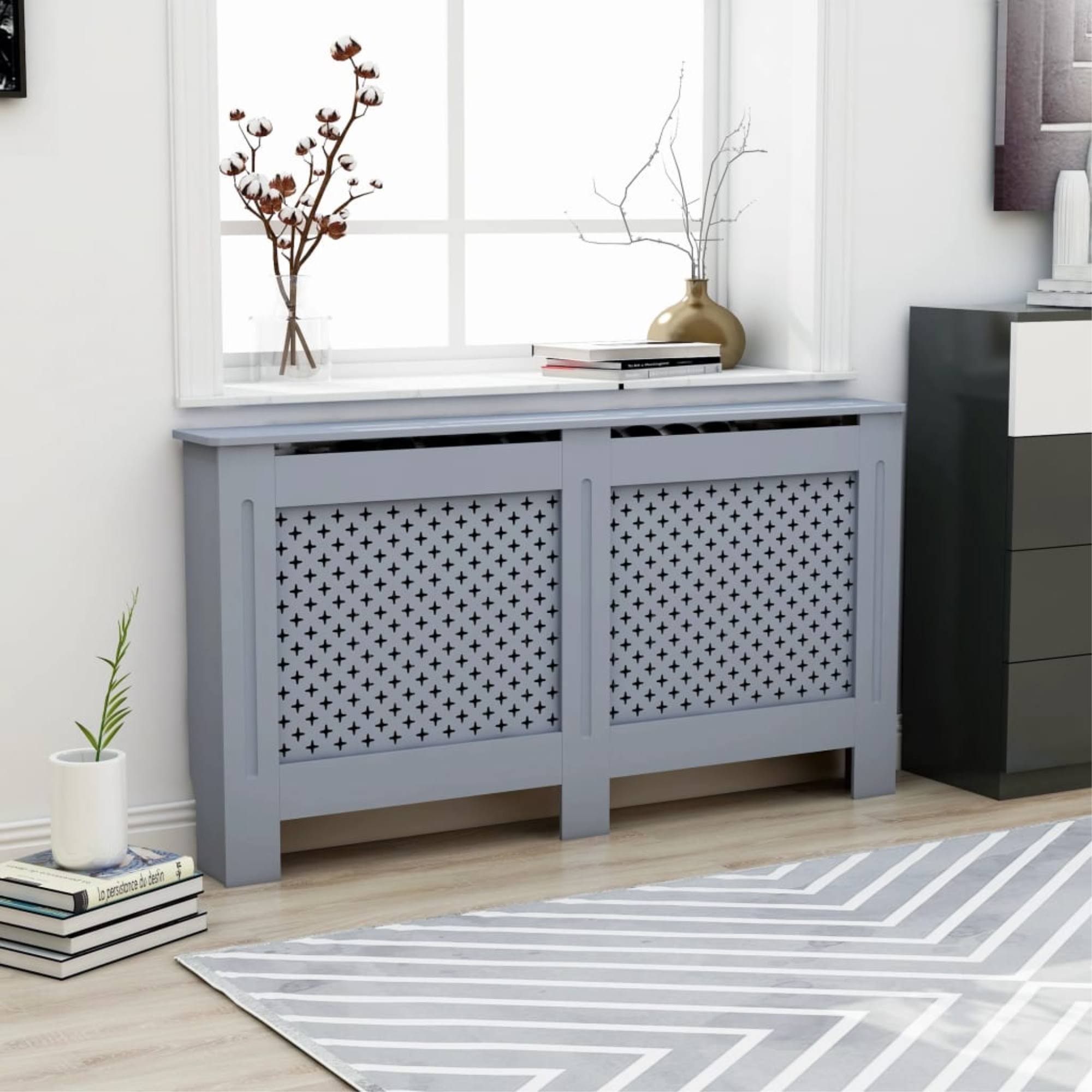 vidaXL Radiator Cover Anthracite 59.8x22x17.5x22x31.9x22 MDF
