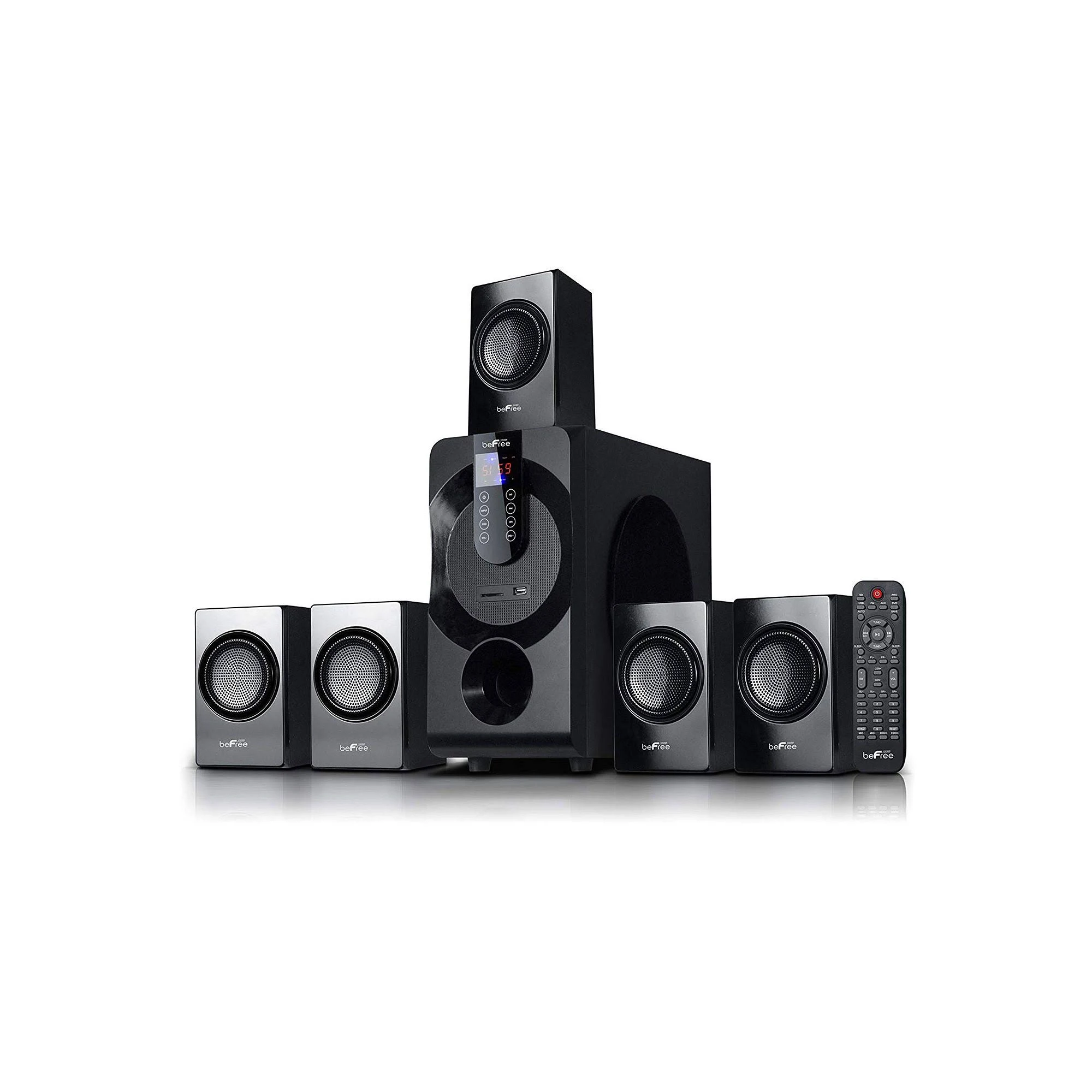 Befree Sound 5.1 Channel Bluetooth Surround Sound Speaker System, Black