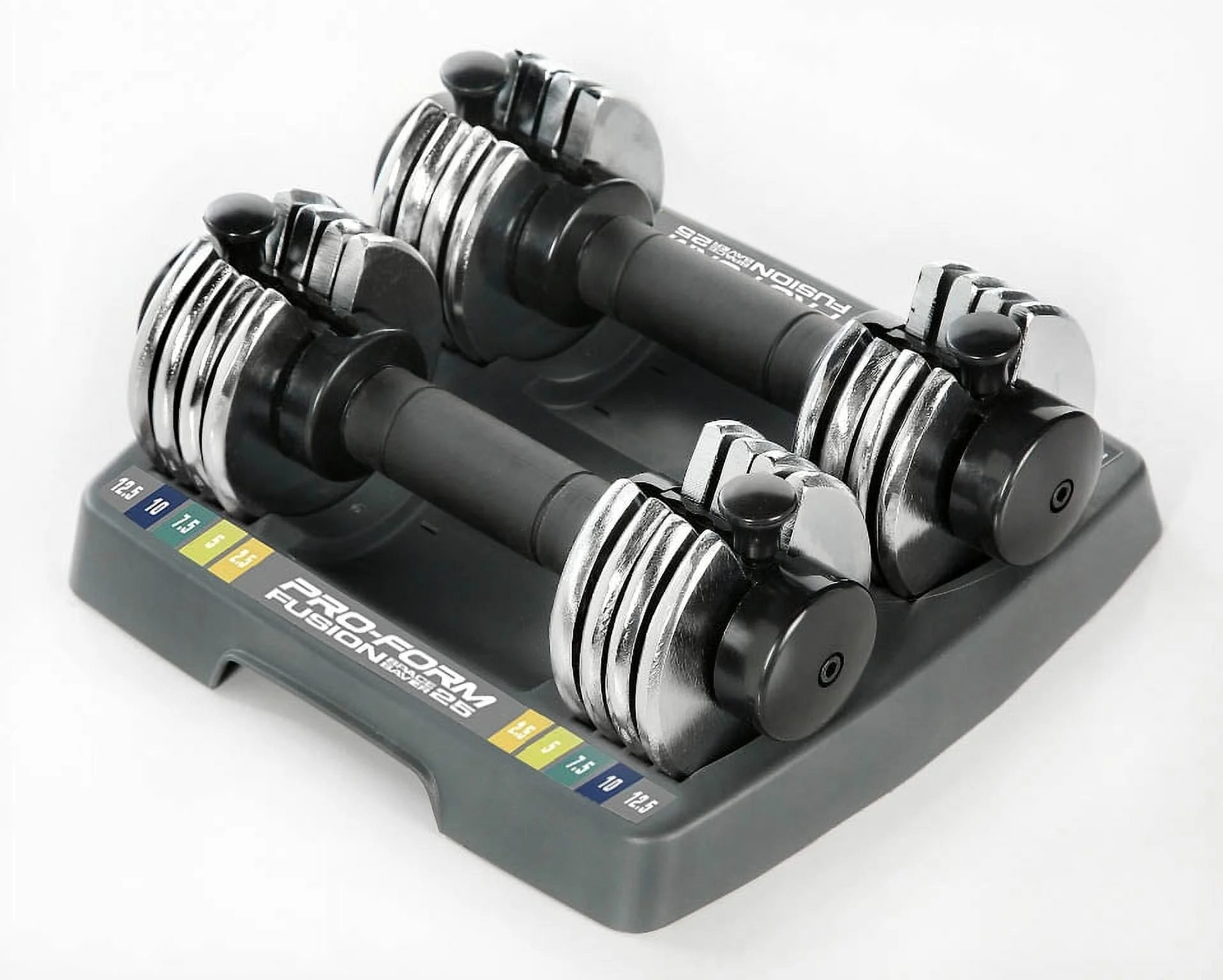 ProForm 12.5 lb. Adjustable Dumbbell Set with Storage Tray, Pair